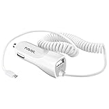 HTC One M9 Car Charger, NOOT PRODUCTS® 5ft Ultra Fast Micro USB Coiled Retractable Car Charger with Smart-Q Technology, USB Port also Compatible with Apple iPhone | Samsung Galaxy | Google Nexus | Motorola | Nokia | HTC | Amazon Fire and Many More - 24 Month Warranty
