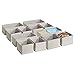 mDesign Soft Fabric Dresser Drawer and Closet Storage Organizer for Kids/Toddler Room, Nursery, Playroom, Bedroom - Chevron Zig-Zag Print - Organizing Bins in 2 Sizes - Set of 12 - Taupe/Natural