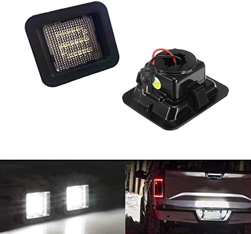 1-Pair Number Plate Lights Super Bright License Plate Lamps LED Assembly Replacement for Ford F-150 2015-UP, F-150 Raptor 2015-UP, Error Free
