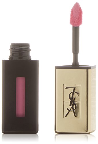 Yves Saint Laurent Rouge Pur Couture Vernis a Levres Glossy Stain Encre Rose for Women, 0.2 Ounce