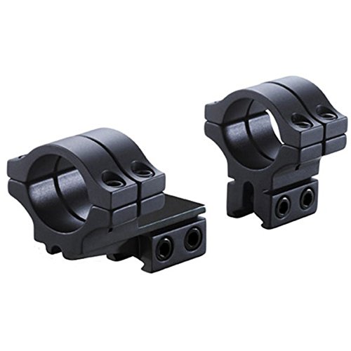 BKL 278 1" long double strap offset dovetail scope rings - 0.074" high - for 1" scope tubes - fits 3/8" or 11mm dovetails - matte black