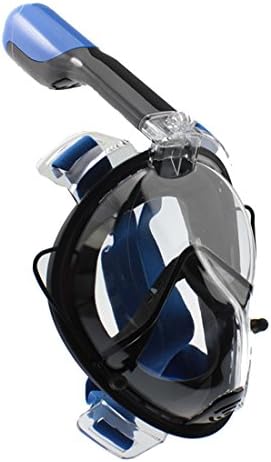 Webeauty 180°Full Face Snorkel Mask Diving Mask -With Anti-Fog Anti-Leak Snorkeling Design for Adult and Child Safety Diving (black)