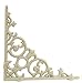 NACH Decorative Shelf Brackets, 4 Pack of 8 x 1.6 x 8 inch, Antique White Cast Iron Shelf Support Bracket - Metal Shelf Brackets for Wall - Victorian Shelf Bracket