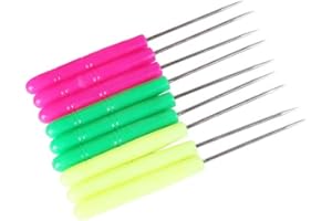 TorSor 10 Pack Scratch Awl Sewing Pricker Plastic Handle Grip Straight Tip Pin DIY Needle Punching Hole Repair Hand Craft Stitcher for Tailor Fabric Tent Leather Paper Tool Needlework
