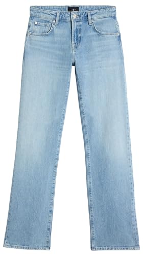 7 For All Mankind Women's Low Straight Seabreeze Jeans, Light Blue, 23W