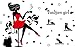 WDA Fashion Girl Wall Sticker Elegant Shopping Various High Heels PVC Romovable Wall Decals Home Decals Marriage Decor