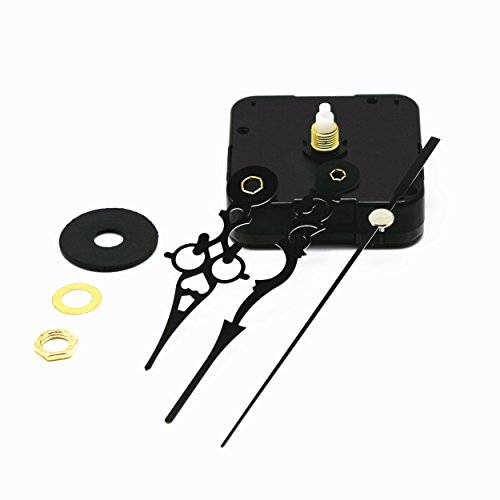 TIKROUND 12888 2 Pack Clock Movement Mechanism with 4 Pairs of Short Hands Battery Silent Sweep Operated Quartz Clock Motor Kit DIY Repair Parts Replacement,Total Shaft Length is 16 mm (41/64 inch).