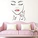 JUEKUI Girl Face Hand Manicure Nail Lips Wall Decals Beauty Salon Girl Eyelashes Wall Art Vinyl Stickers Bedroom Decoration Make Up WS42 (Black, 42x56cm)