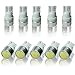 194 168 T10 COB W5W LED Bulb Non-Polarity Extremely Bright for Side Marker Turn Signal Blinker Map Door Parking iLights, 12V, White (Pack of 10pcs)