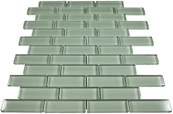 1x3 Glossy Mint Green Subway Glass Mosaic Tiles For Bathroom And Kitchen Walls Kitchen Backsplashes By Vogue Tile Amazon Com