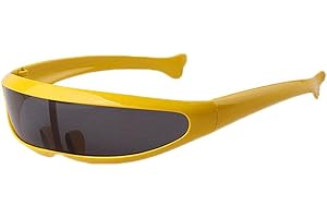 Sun Glasses Mirrored Narrow Single Lens Robot Futuristic Sunglasses Cosplay Costume Eyeglasses Photo Props