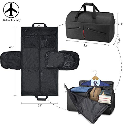 Carry on Garment Bag Convertible Suit Travel Bag with Shoes Compartment