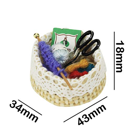 Vibola 1/12 Dollhouse Accessories,1:12 Scale Dollhouse Miniature Knitting Tools Model for Doll House Suitable for Kids Pretend Play Dollhouse Toy