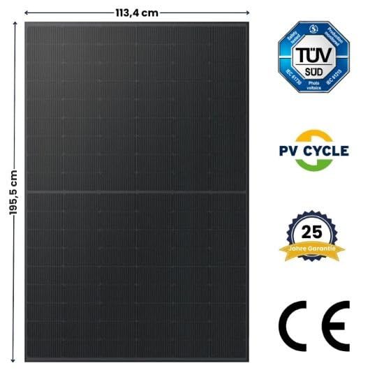 Kleines Kraftwerk 1000W Balkonkraftwerk XL Komplettset – 800W Wechselrichter, 2×500W bifaziale Solarmodule, 5 m Kabel, Steckdose – Solaranlage Balkon ohne Halterung 5