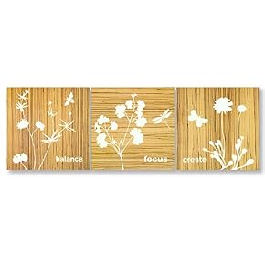 3 Panel Wooden Texture Art Painting Wall Bedroom...