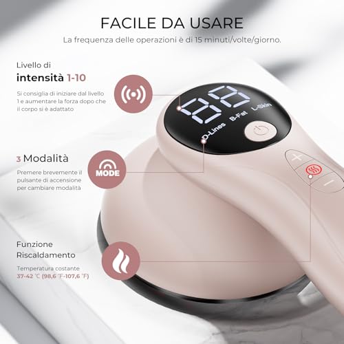 Professional Anti-Cellulite Massager, Wireless Anti-Cellulite Massager for Tummy, Waist, Arms, Legs, Buttocks