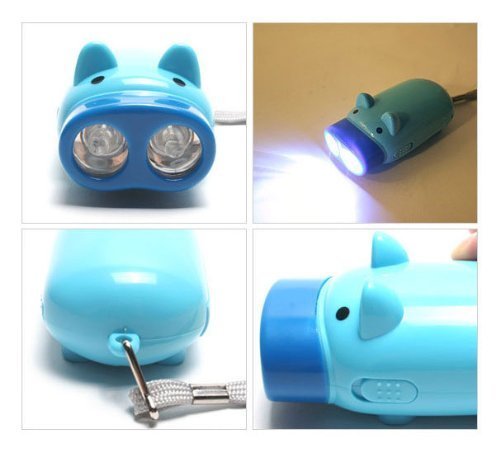 Lovely Pig Flashlight Hand Pressure，Flashlight for Kids Cute Mini Pig Camping emergency light Immediate Light for Emergency, Campfire Green Energy No Battery 3 Pack