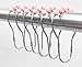 DOTZ Pink Roller Shower Curtain Rings | 100% Stainless Steel Hooks with Easy Glide Roller Balls | Durable and Polished, Won't Snag or Tear | Set of 12