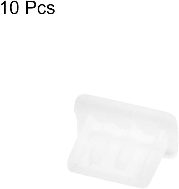 sourcing map 10pcs Mini USB Silicone Protectors Cap Port Cover Anti Dust 7mmx2mm Clear, Transparent - Image 4