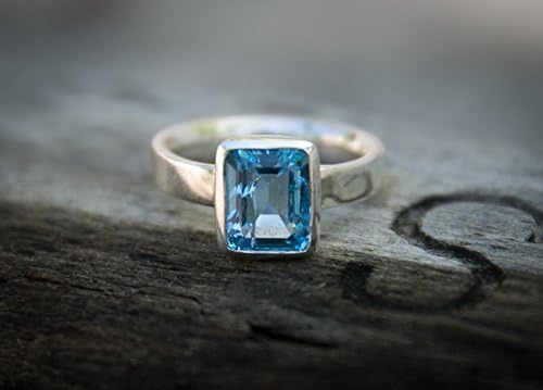 Solid 925 Sterling Silver Mens Ring, Healing Gemstone Heavy Ring, Gift For Dad, Natural Blue Topaz Mens Ring, Wedding Mans Ring, Handmade Mens Jewelry, Engagement Mans Ring All Sizes