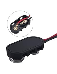 Pangda - Hebillas de conexión de cable de 9 V, color negro y rojo