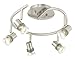 Pro Track 5-Head LED Ceiling Track Light Fixture Kit GU10 Directional Adjustable Silver Brushed Nickel Finish Metal Industrial Spiral Kitchen Bathroom Living Room Dining Hallway Bedroom 15 3/4