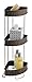 mDesign Free Standing Bathroom Storage Corner Shelves for Towels, Soap, Candles, Tissues, Lotion, Accessories - 3 Tiers, Bronze