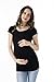 Liu & Qu Womens Maternity Classic Side Ruched T-Shirt Tops Mama Pregnancy Clothes Black M