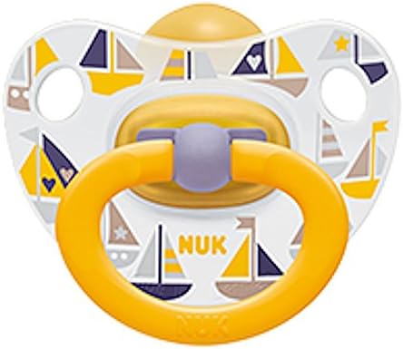 NUK Baby Pacifier 18-36 M Latex Unisex Yellow Boats Soother Toddler 4187-12