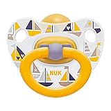 NUK Baby Pacifier 18-36 M Latex Unisex Yellow Boats Soother Toddler 4187-12