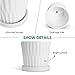 Greenaholics White Plant Pots - 6 Inch Ceramic Flower Planters Indoor with Drainage and Attached Saucers for Orchid or Herbs Small Modern Round Pot, Set of 2
