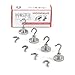 Magnetic Hooks - Heavy Duty Extra Strong Hook Magnet Set - Best For Refrigerator, Door Coat Hook, BBQ Grill, RV, Cruise Cabin Wall, Garage Tool Hanger, Classroom Decorations - Comes With 2 Hook Types!