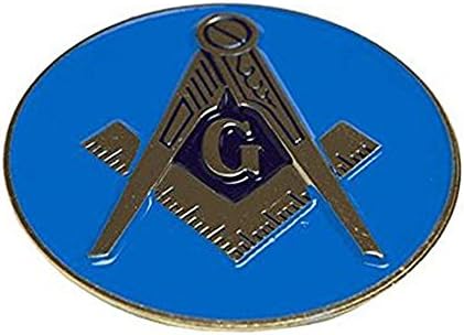 Greekgear Masonic Symbol Metal Adhesive Car Badge with Blue Background