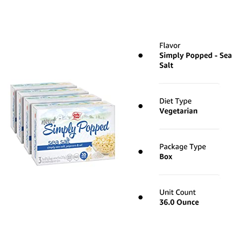 Jolly Time Simply Popped Vegan, Dairy Free Lightly Salted Microwave Popcorn Gluten Free
