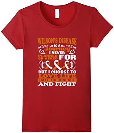 Womens wilson's disease is a journey Tshirt Medium Cranberry