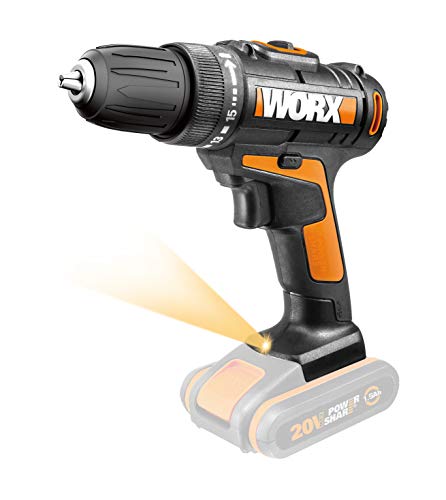 Worx Perceuse-Visseuse Sans Fil 20 V Wx101.9-Sans Batterie Ni Chargeur