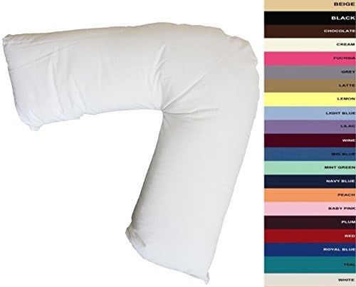 V Shaped Shape Pillow Non Allergenic Orthopaedic Pregnancy Lower Back Support With V Shaped Pillow Case Cases (Fuchsia) by NIGHTS