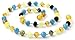 BoutiqueAmber Unpolished Baltic Amber Teething Necklace Made with Aquamarine Beads - Size 12.5 inches (32 cm) - Raw Multicolor Baltic Amber Beads (12.5 inches, Raw Multi/Aquamarine)