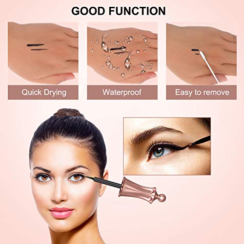 Eyelashes with Eyeliner, Eyeliner and Lashes, 3D Waterproof Liquid