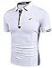 HOTOUCH Men's Casual Polo Shirts with Short Sleeve Polo T Shirts for Men (White L)