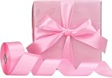 YAAVAAW 40mm Baby Pink Satin Ribbon 22m Thick Gift Wedding Car Decor view 3