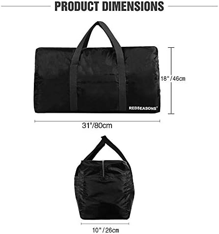 REDSEASONS Extra Large Duffle Bag Lightweight, 96L Travel Duffle Bag Foldable for Men Women, Black 3 REDSEASONS Extra Large Duffle Bag Lightweight, 96L Travel Duffle Bag Foldable for Men Women, Black