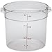 Cambro RFSCW6135 Camwear Round Food Storage Container, Polycarbonate, Clear, NSF, 6 Quart primary