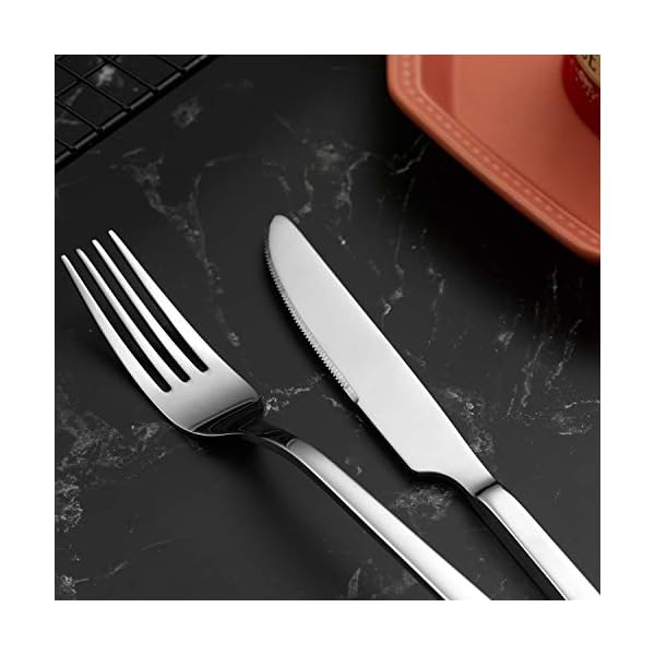 WUJO-Cutlery-Set-Stainless-Steel-Dinner-Set-32-Piece-DinnerwareTablewareSilverware-Set-Service-for-8-Person-Include-KnifeForkSpoonTeaspoon-Mirror-Polished-Dishwasher-Safe WUJO Cutlery Set, Stainless Steel Dinner Set, 32 Piece Dinnerware/Tableware/Silverware Set Service for 8 Person, Include…