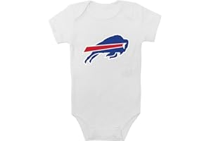 NFL Football Team Logo Unisex Baby Short-Sleeve Bodysuit Onesie in White | Made With 100% Organic Cotton
