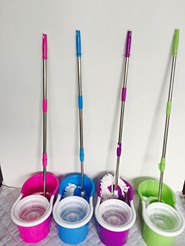 Alightup Magic Spin Mop - Bucket Included 360-Degree Rotary Head Stretchable Ultra Slim Mop Easy Floor Mop Pink
