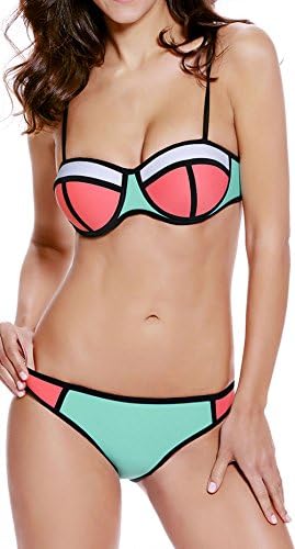 LOBiI78lu Women's Structured Neoprene Bikini Swimsuit