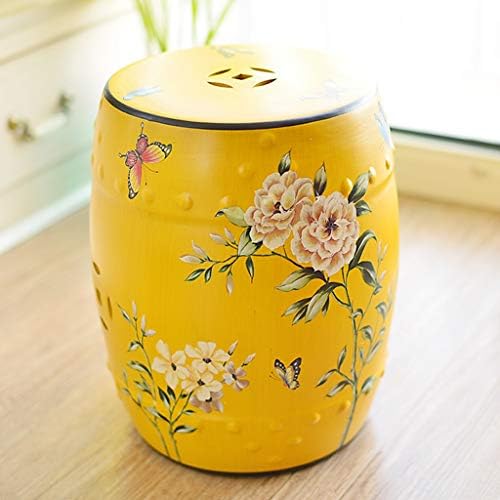 QYSZYG Household Ceramic Dressing Stool, Chinese Classical Shoe Bench, Creative Drum Stool, Decorative Stool Stool (Color : Yellow)