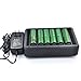ESYB S6 Universal Smart Battery Charger 6 Slot for Rechargeable Batteries Li-ion, Ni-MH, Ni-Cd,10440 14500 16340 18650 26650 A AA AAA