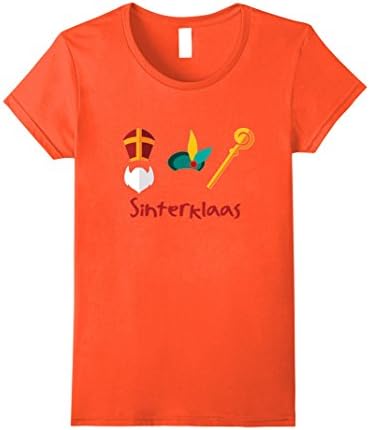 Womens Sinterklaas en Zwarte Piet T-Shirt Small Orange